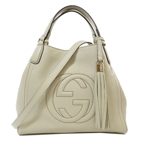 Gucci Soho 2way Handbag Leather Ivory - Picture 1 of 9